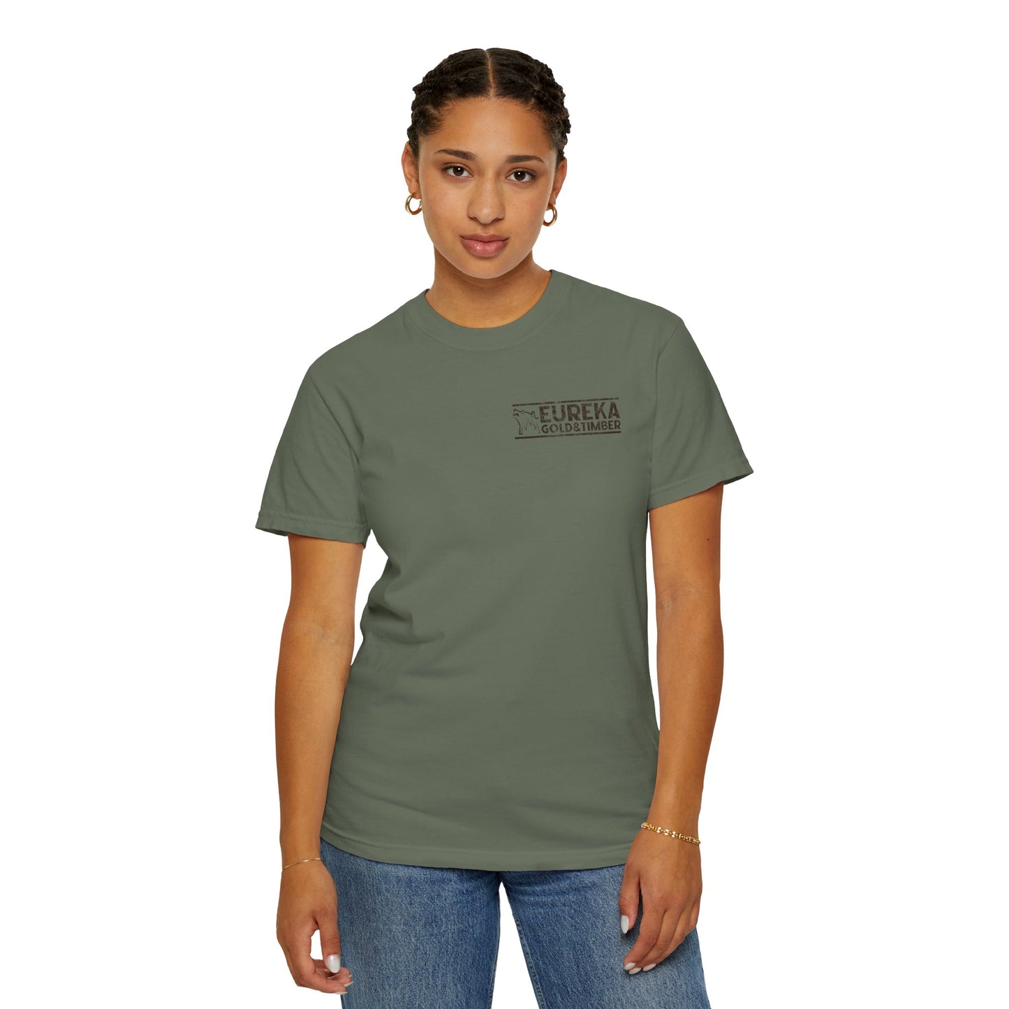 Eureka Gold & Timber Vintage Left Chest Unisex Garment-Dyed T-shirt
