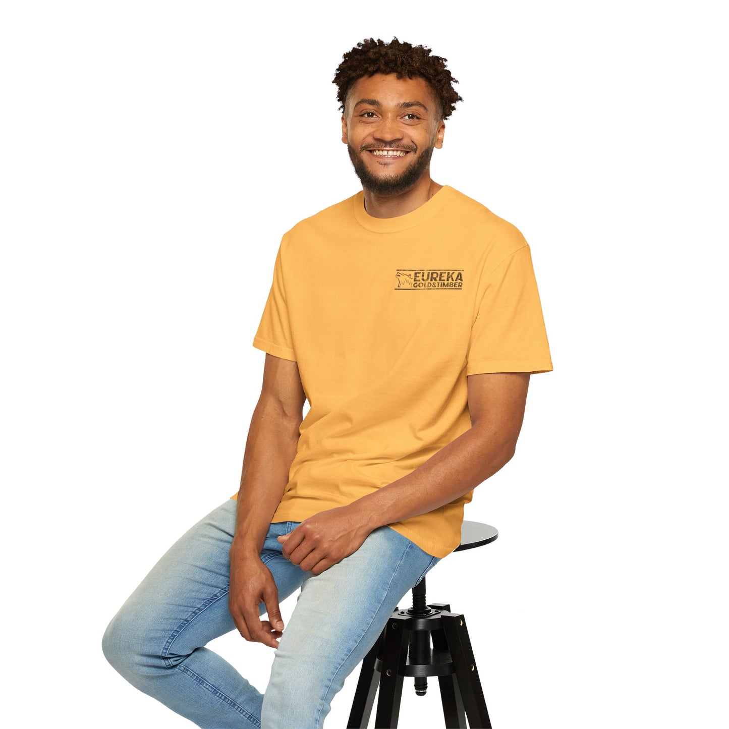 Eureka Gold & Timber Vintage Left Chest Unisex Garment-Dyed T-shirt