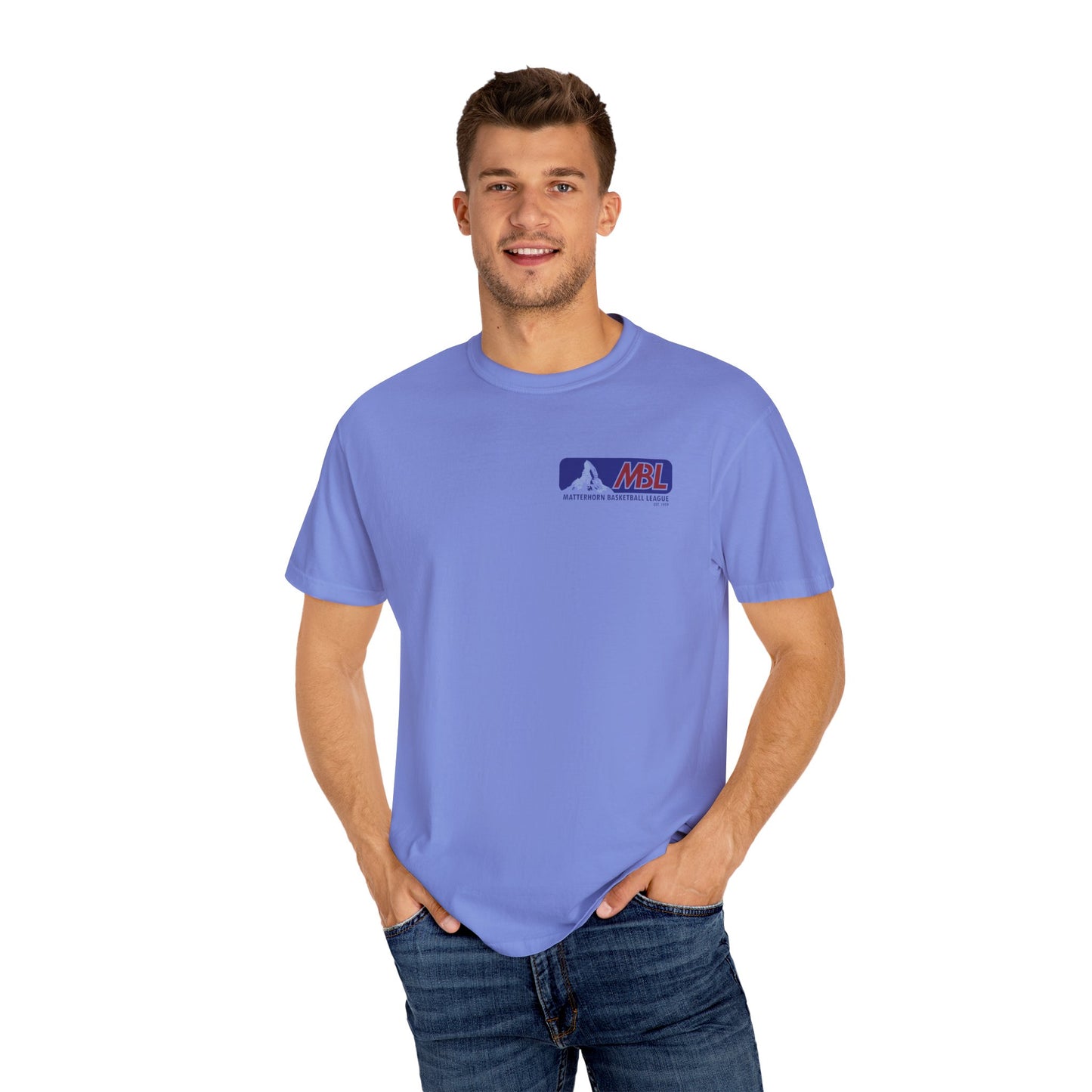Matterhorn Basketball League Chest Unisex Garment-Dyed T-shirt
