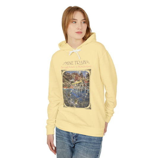 Mine Train Vintage Unisex Lightweight Hooded Sweatshirt