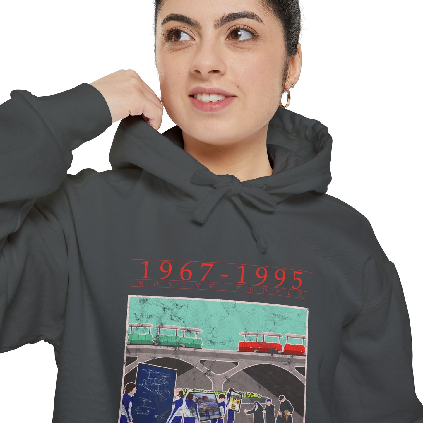 Moving People Vintage Unisex Garment-Dyed Hoodie