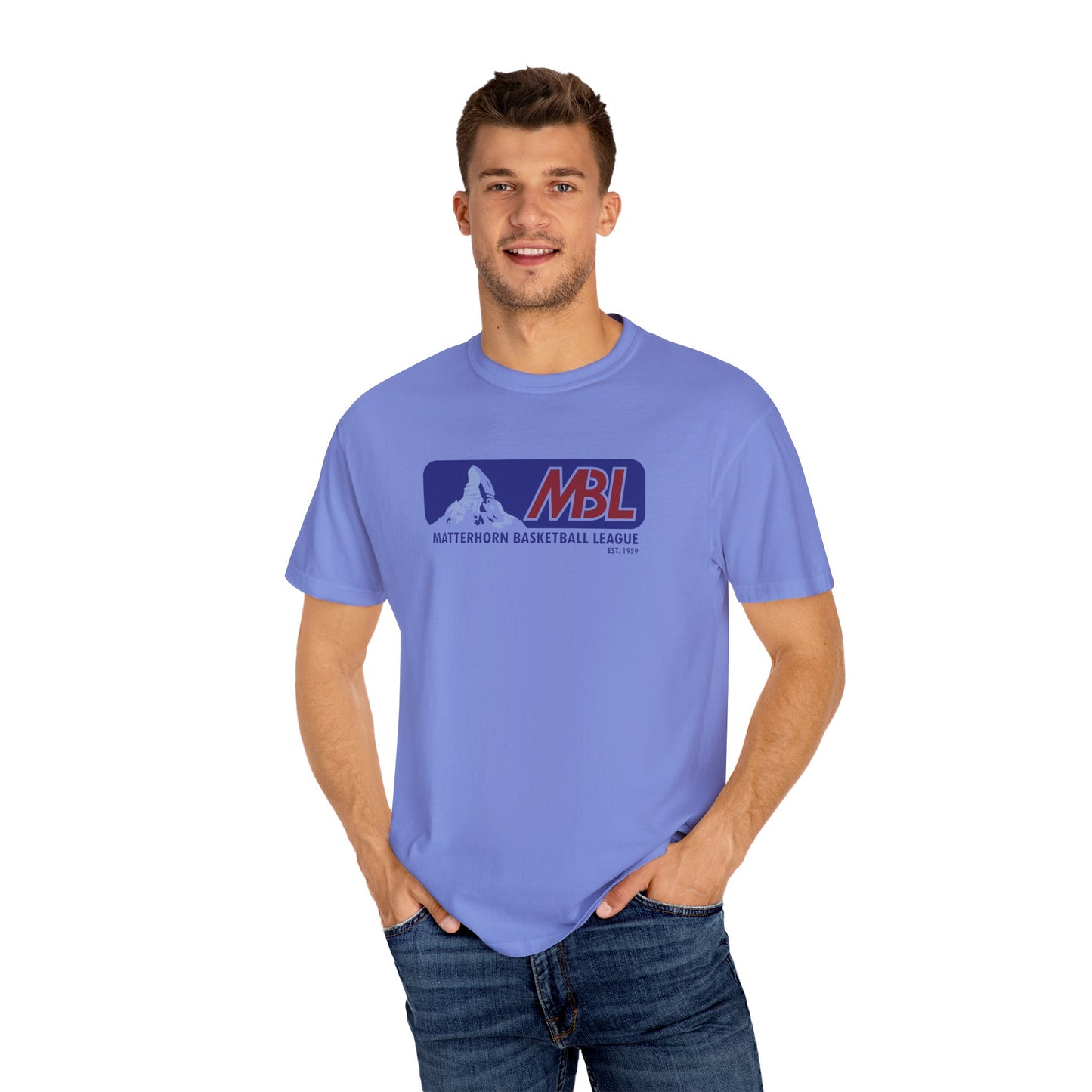 Matterhorn Basketball League Center Chest Unisex Garment-Dyed T-shirt