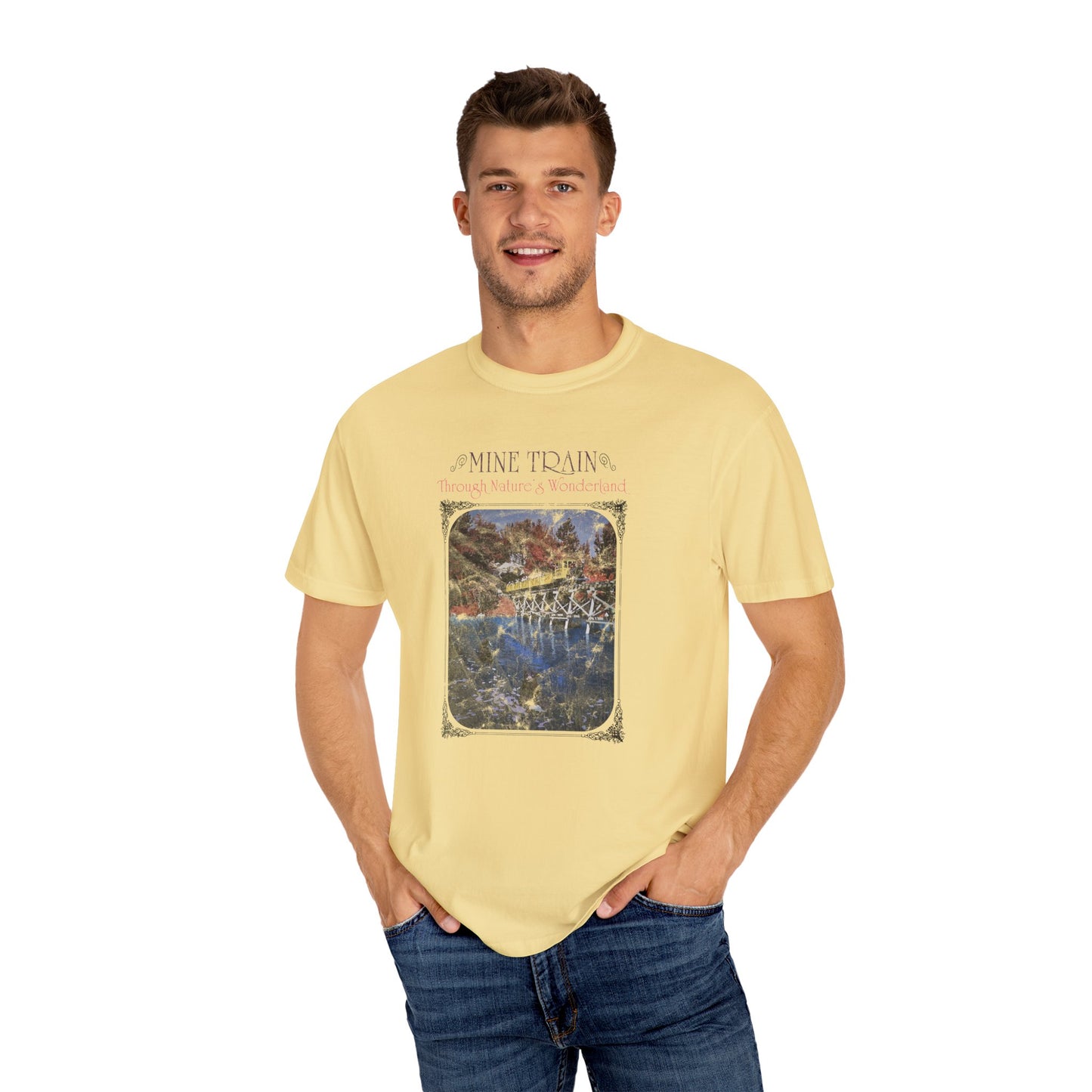 Mine Train Vintage Unisex Garment-Dyed T-shirt