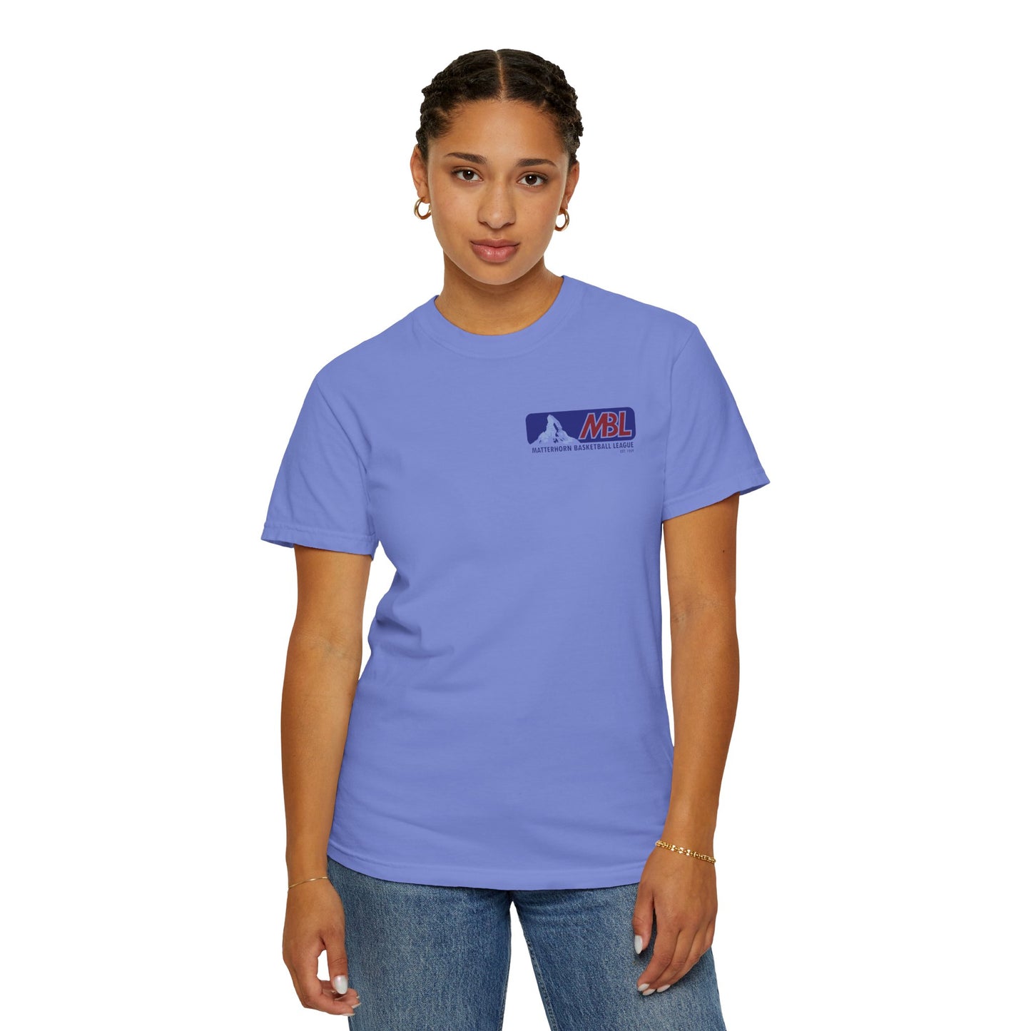 Matterhorn Basketball League Chest Unisex Garment-Dyed T-shirt