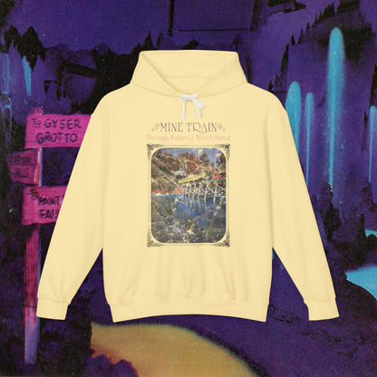 Mine Train Vintage Unisex Lightweight Hooded Sweatshirt