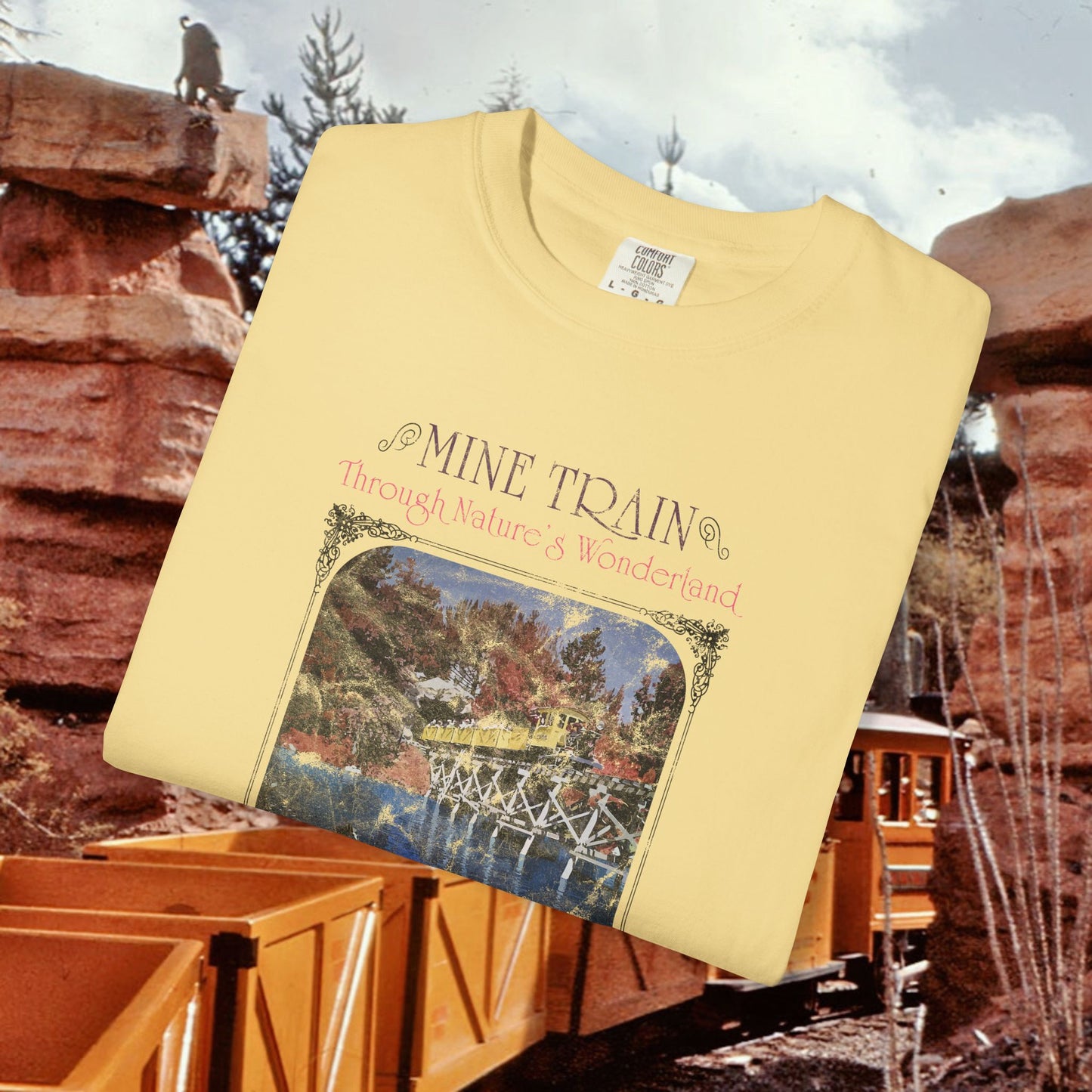 Mine Train Vintage Unisex Garment-Dyed T-shirt