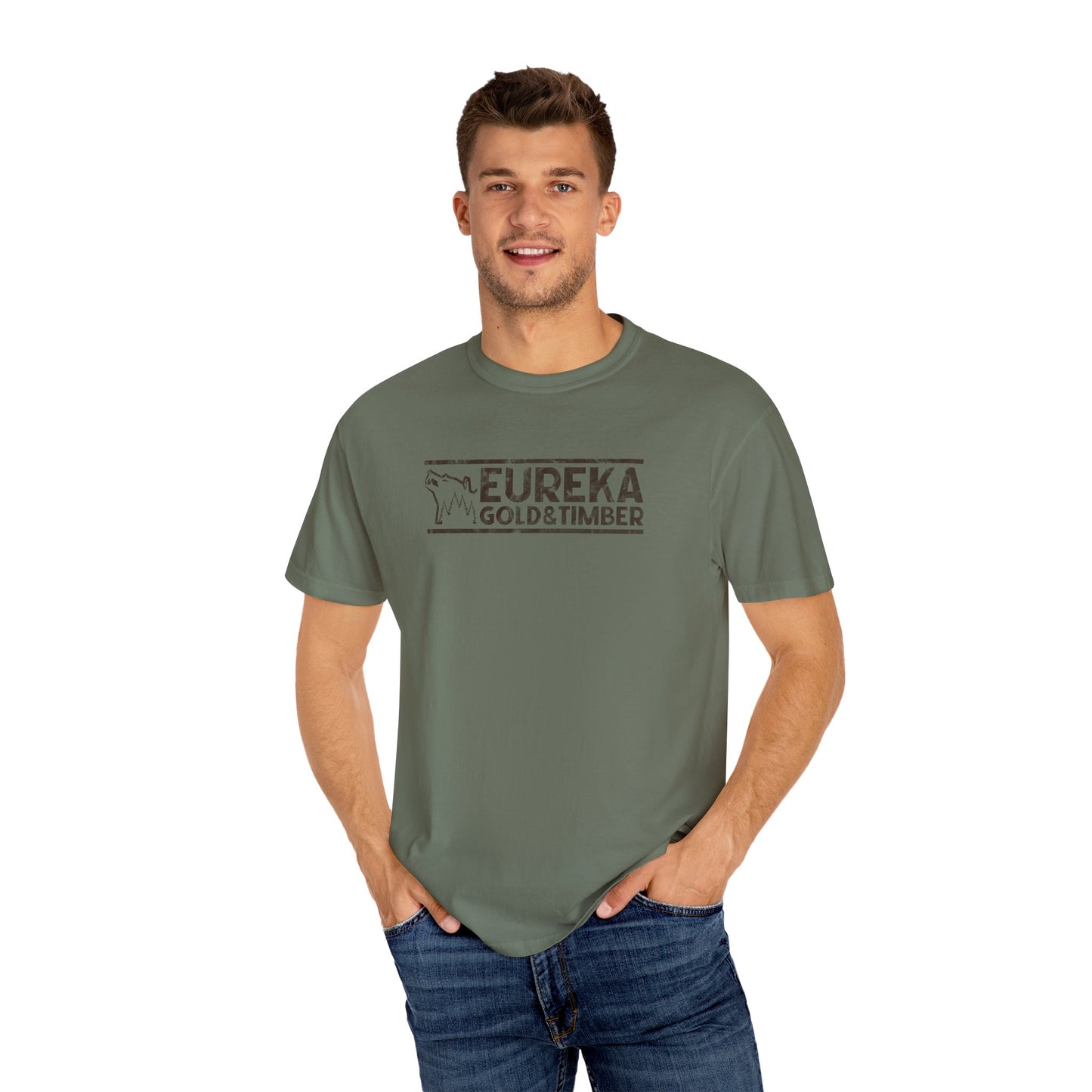 Eureka Gold & Timber Vintage Full Chest Unisex Garment-Dyed T-shirt