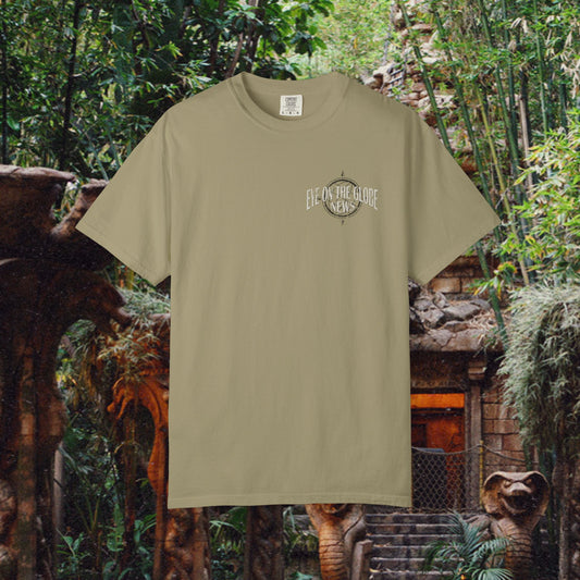 Eye On The Globe Vintage Left Chest Unisex Garment-Dyed T-shirt