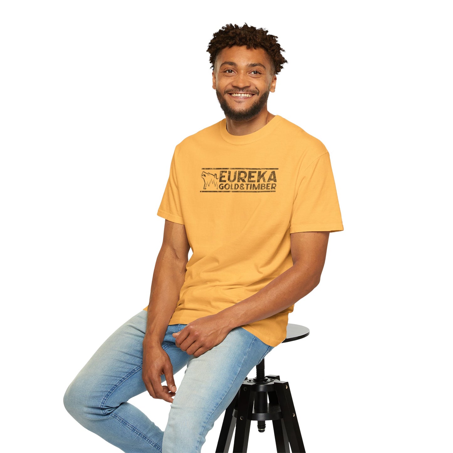 Eureka Gold & Timber Vintage Full Chest Unisex Garment-Dyed T-shirt