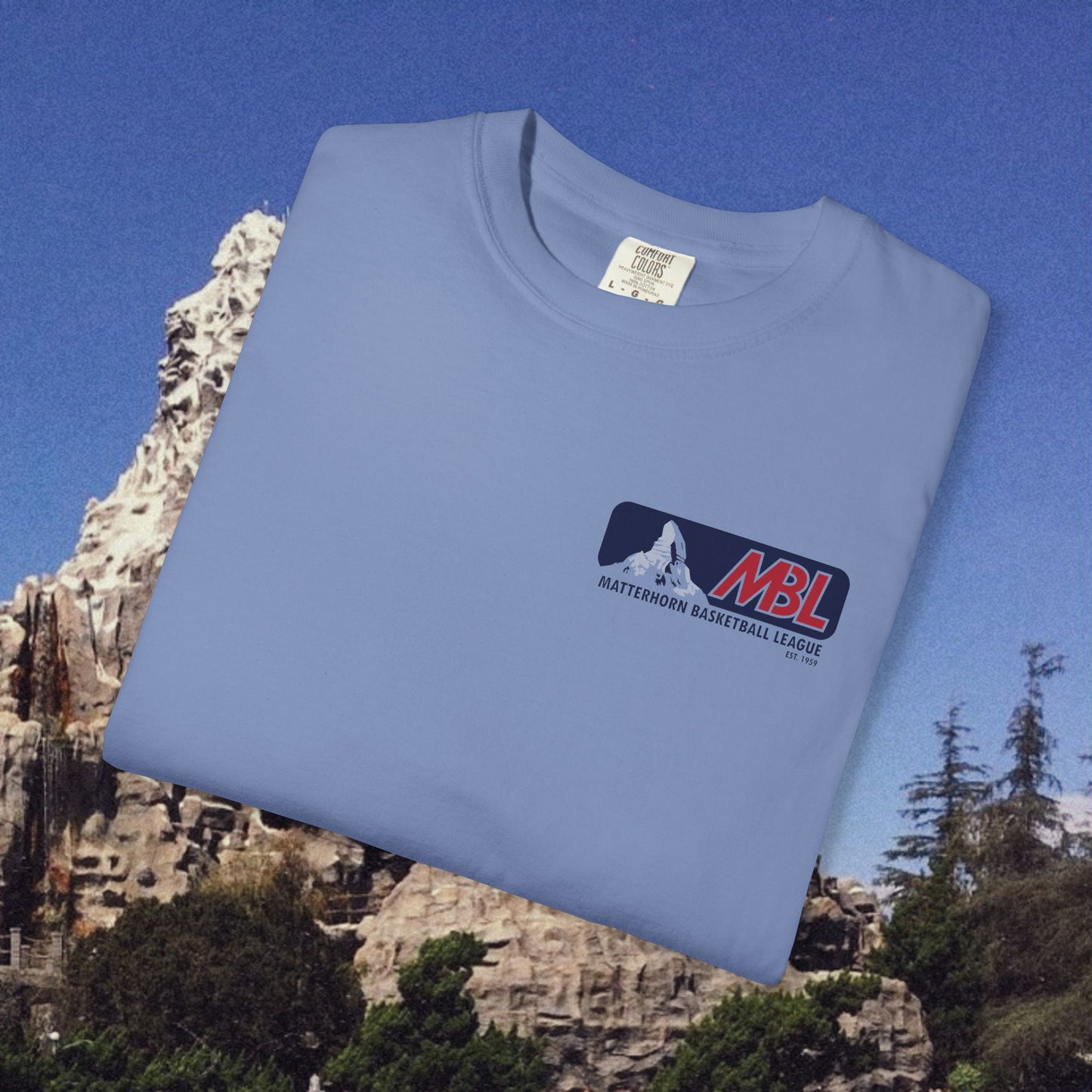 Matterhorn Basketball League Chest Unisex Garment-Dyed T-shirt