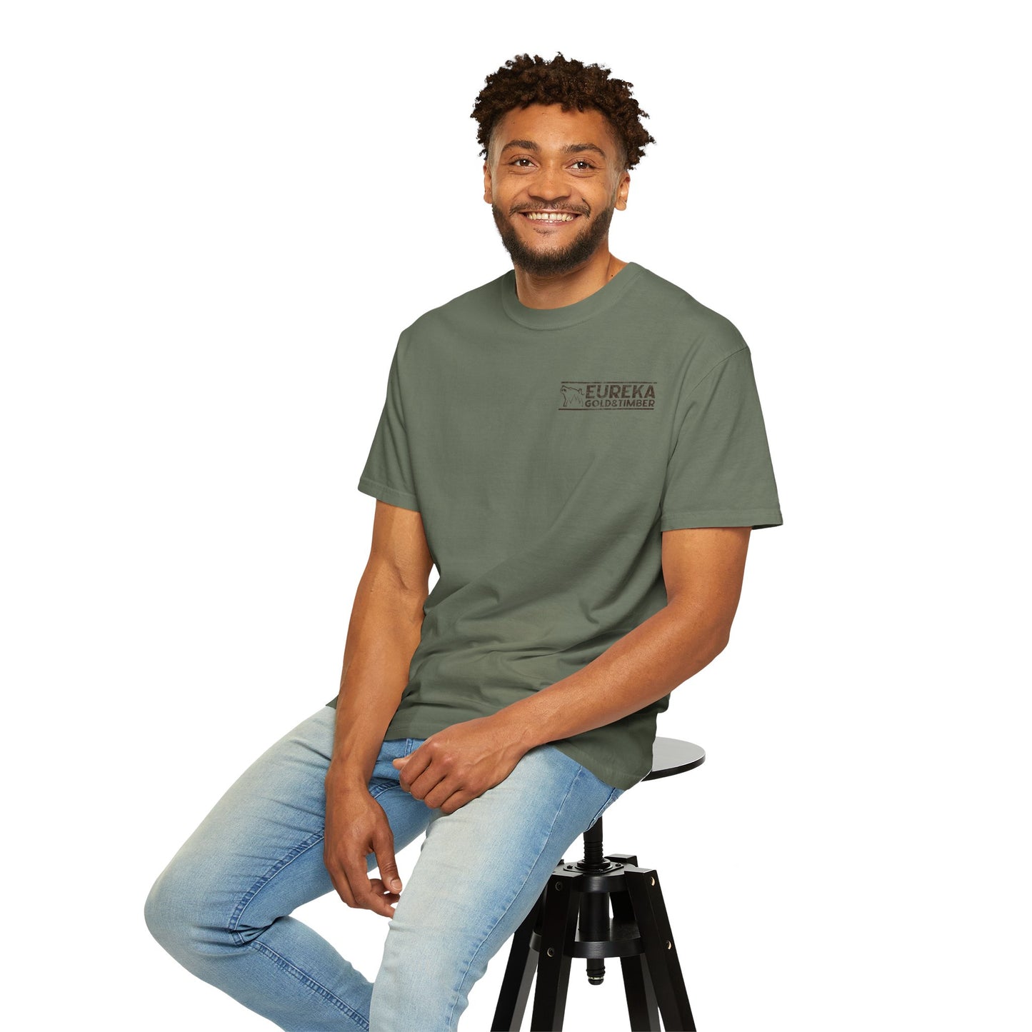 Eureka Gold & Timber Vintage Left Chest Unisex Garment-Dyed T-shirt