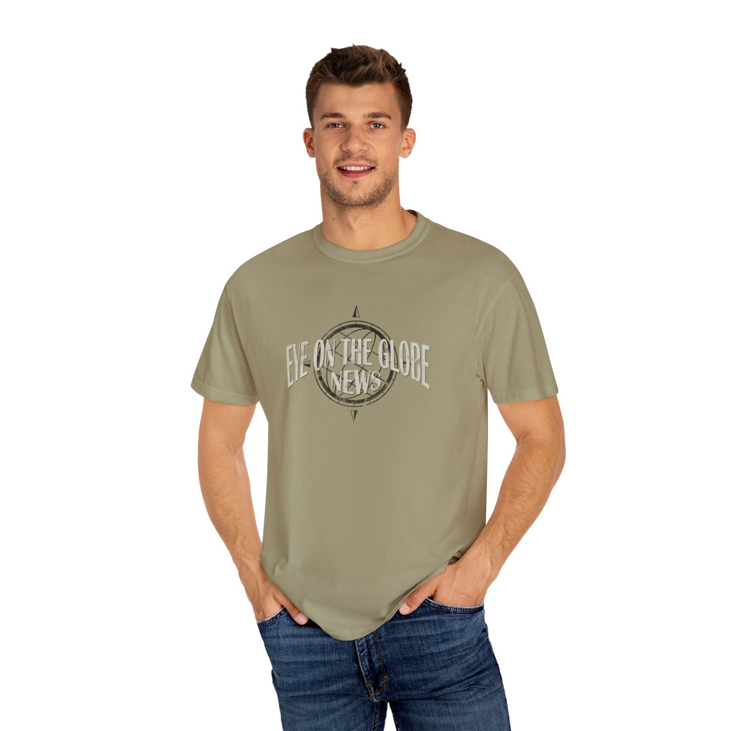 Eye On The Globe Vintage Full Chest Unisex Garment-Dyed T-shirt